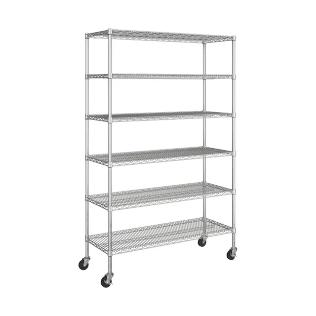 Seville Classics UltraDurable Scaffale Acciaio 6 Ripiani 122x46