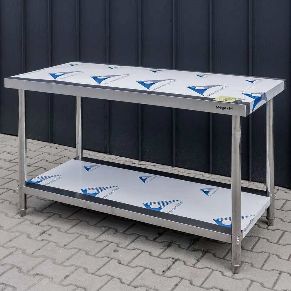 Mega-M STANDARD Tavolo Inox 150x70x85 con Ripiano Ricondizionato