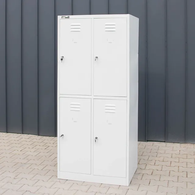 Mega-M S-80 Armadietto Spogliatoio 4 Ante Grigio