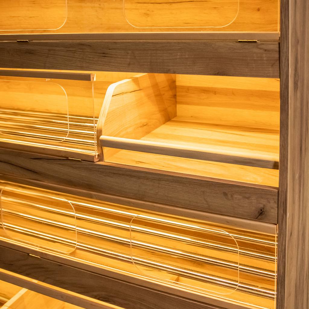 Mega-M Scaffale pane 180x125 cm LED rovere kraft