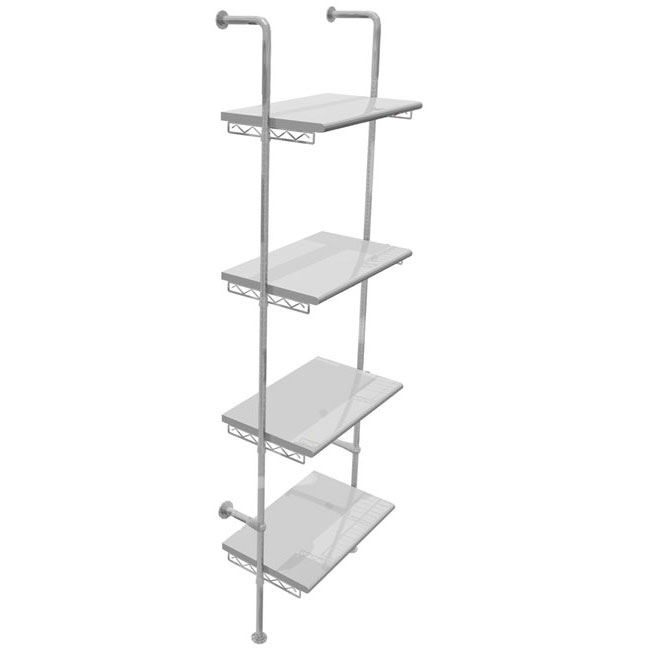 Agosistem Joy Wall scaffale 4 ripiani legno cromato