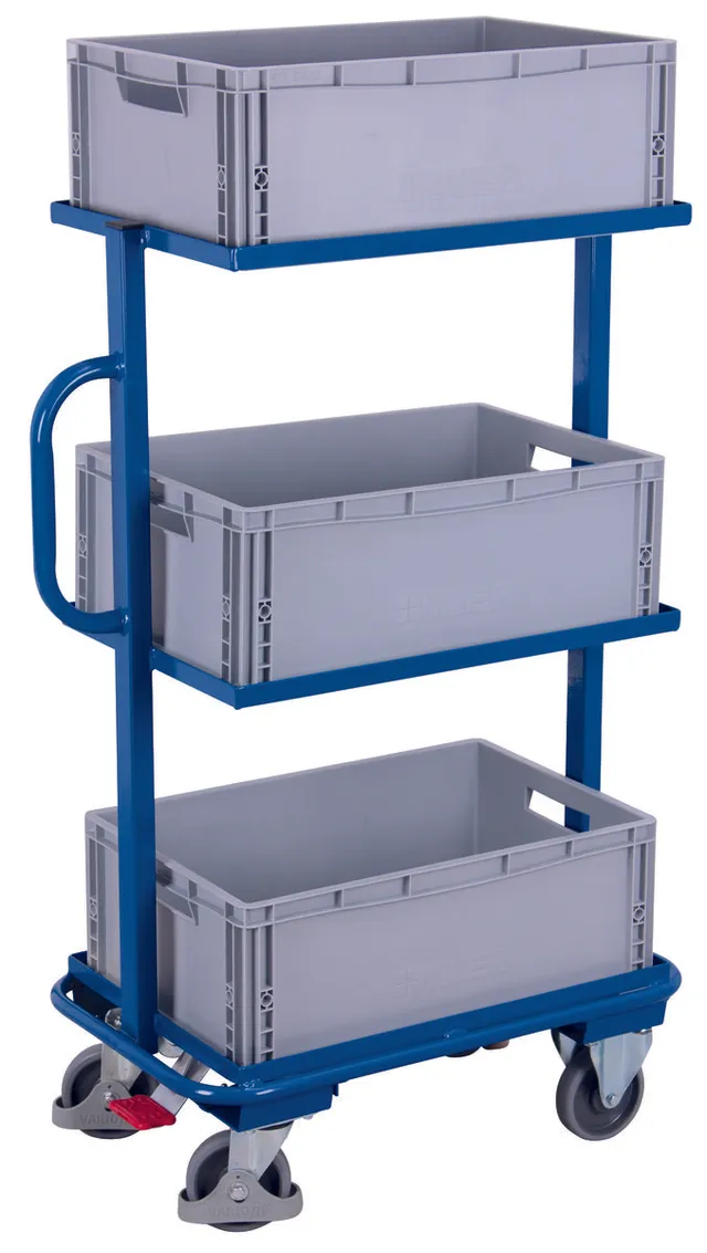 Variofit VF 400804 carrello 3 casse euro portata 200 kg blu
