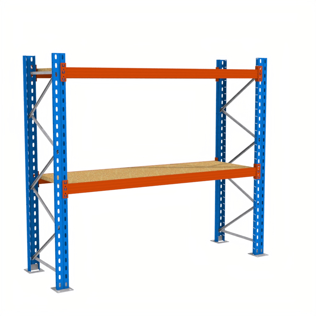 Mega-M XR Scaffale metallo 2 ripiani 270x80 blu-arancione