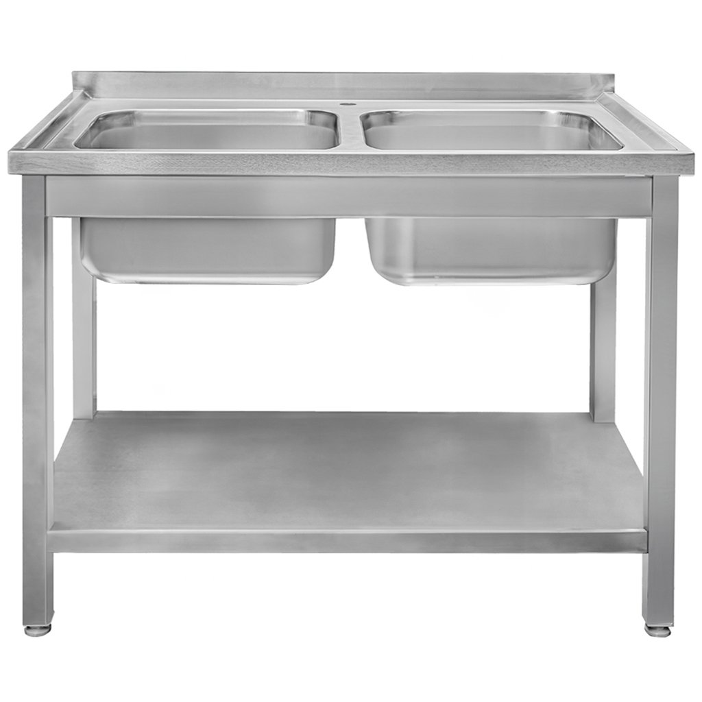 Mega-M lavello gastronomico 2 vasche 140x70x85 inox saldato