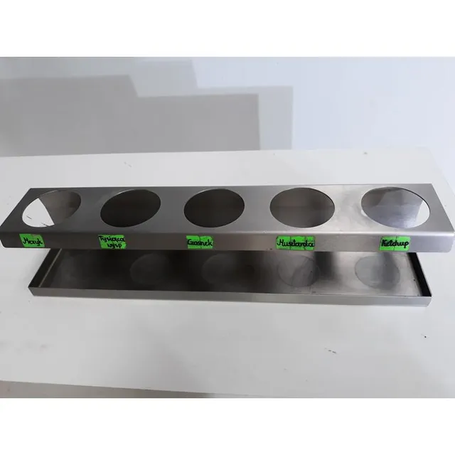 Espositore Salse 5 Dispenser Acciaio Inox