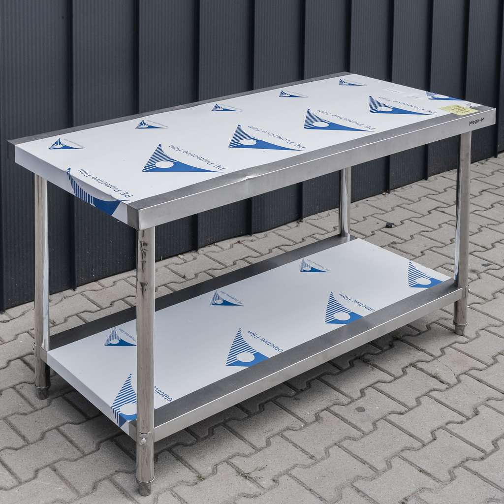 Mega-M STANDARD Tavolo Inox 150x70x85 con Ripiano Ricondizionato