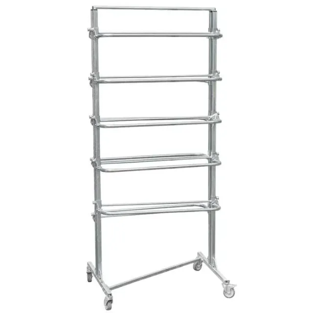 Gondola stender appendiabiti 84x61x184 cm con ruote acciaio
