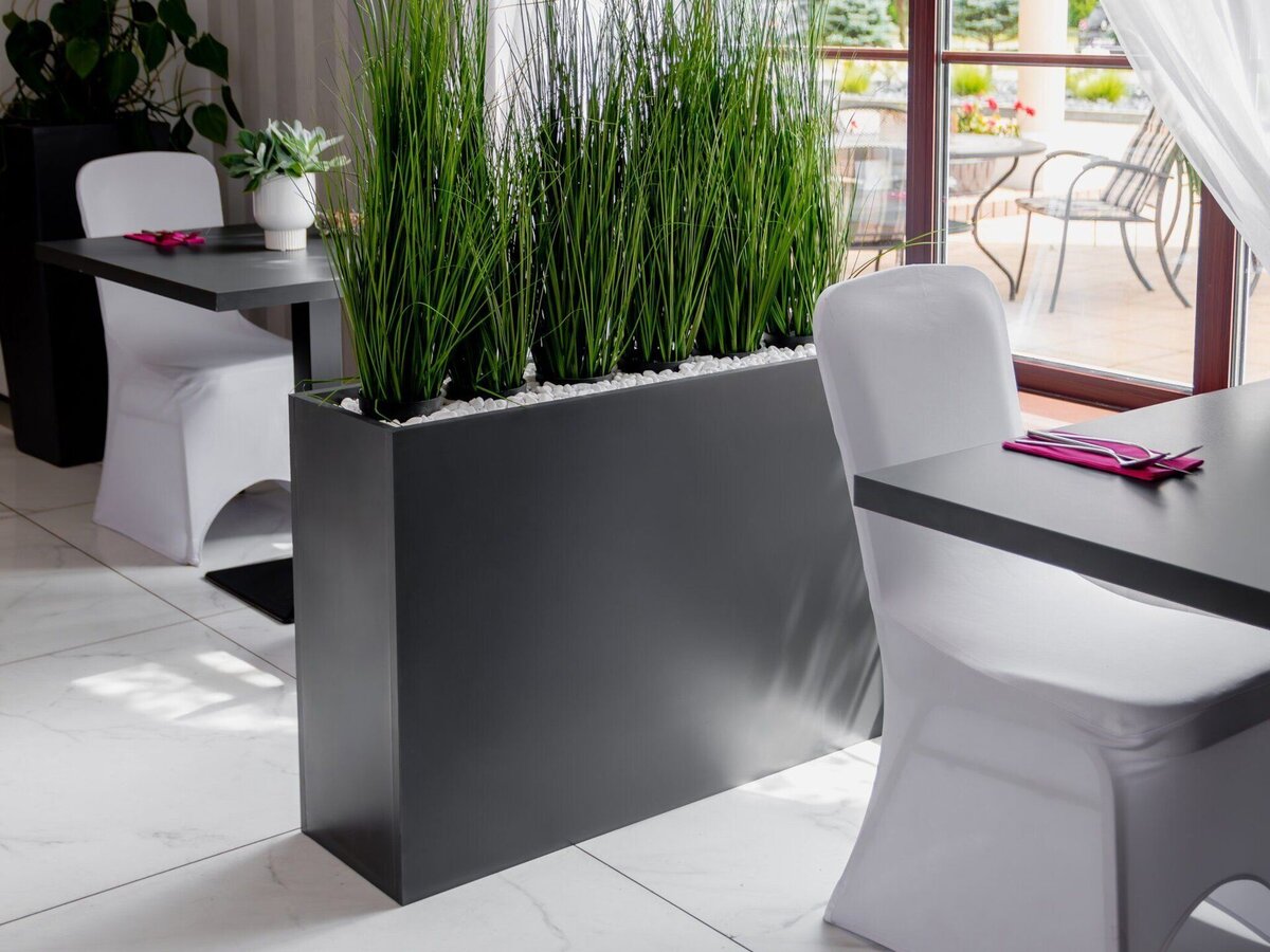 Mega-M 0164 fioriera interno antracite 135x30x70 cm con ruote