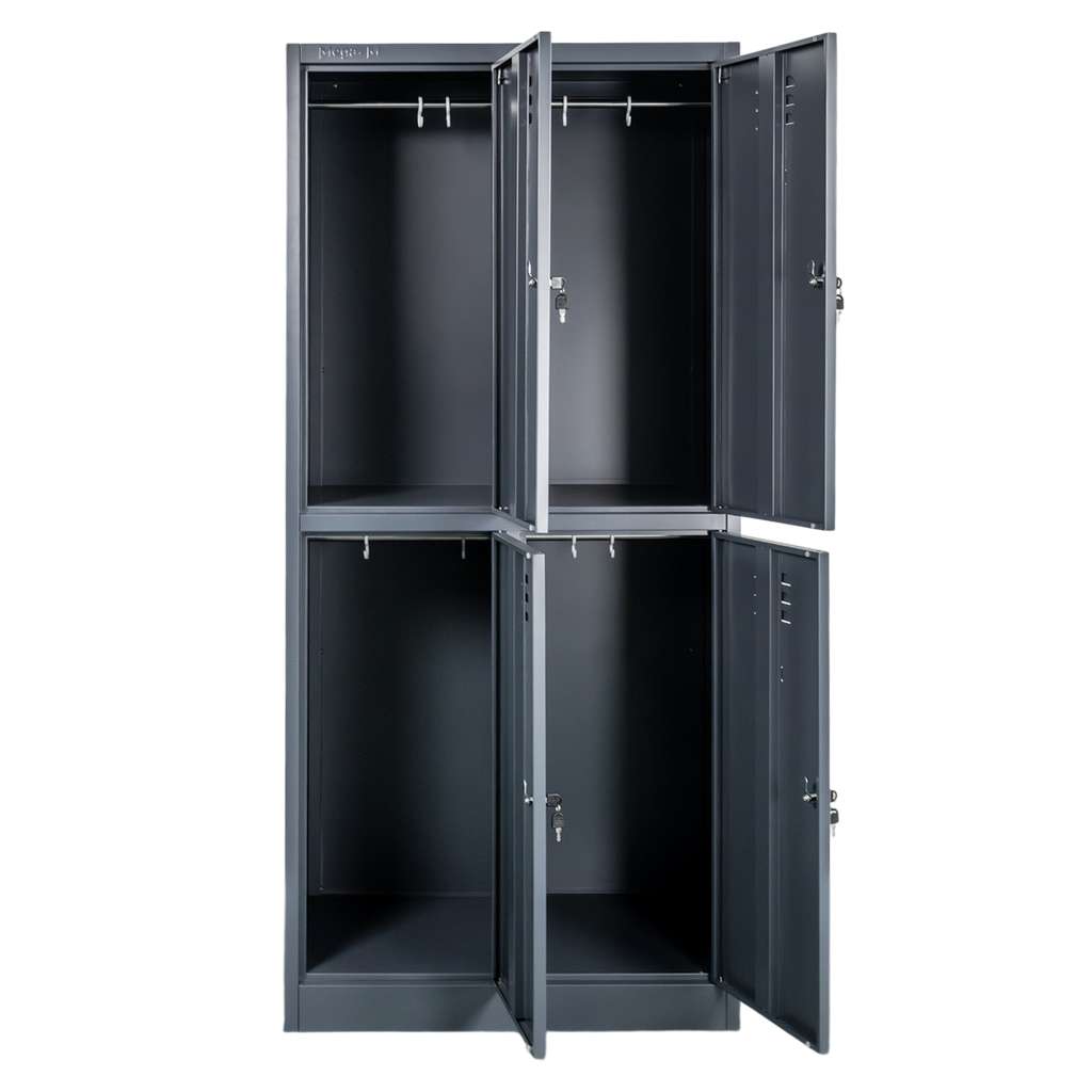 Mega-M 80x50x180 Armadietto Spogliatoio 4 Ante Grafite
