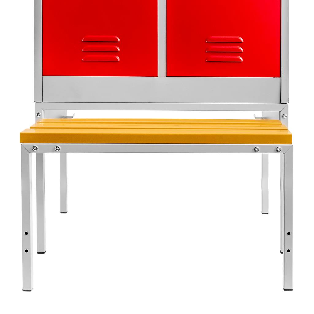 Mega-M armadio spogliatoio 2 ante 80 cm panca grigio rosso