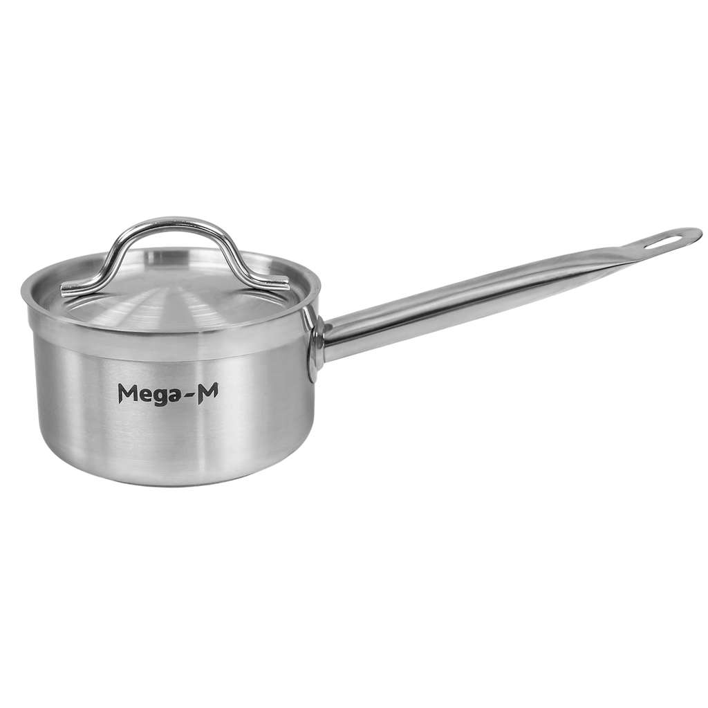 Mega-M Pro pentolino acciaio inox 1,3L con coperchio 14 cm