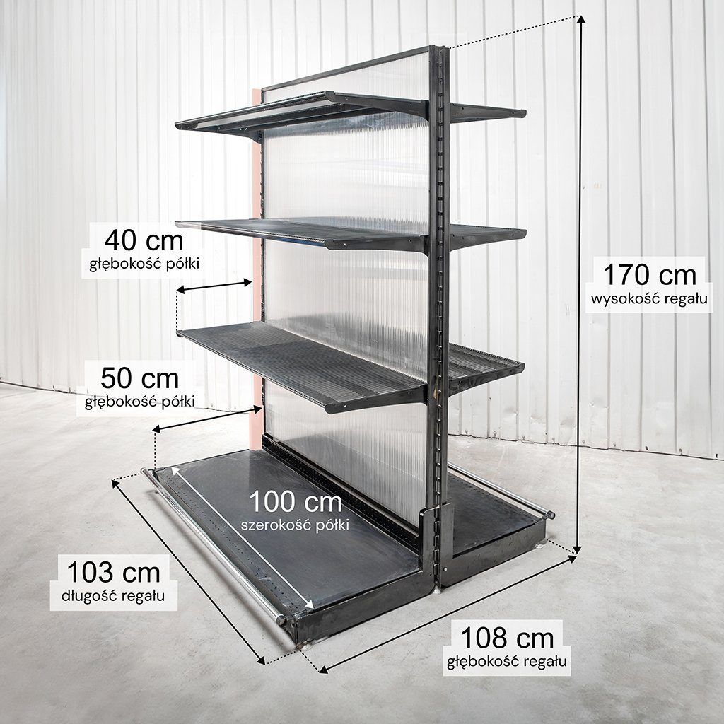 Wireland Solid York Scaffale Negozio Bifacciale 170 cm