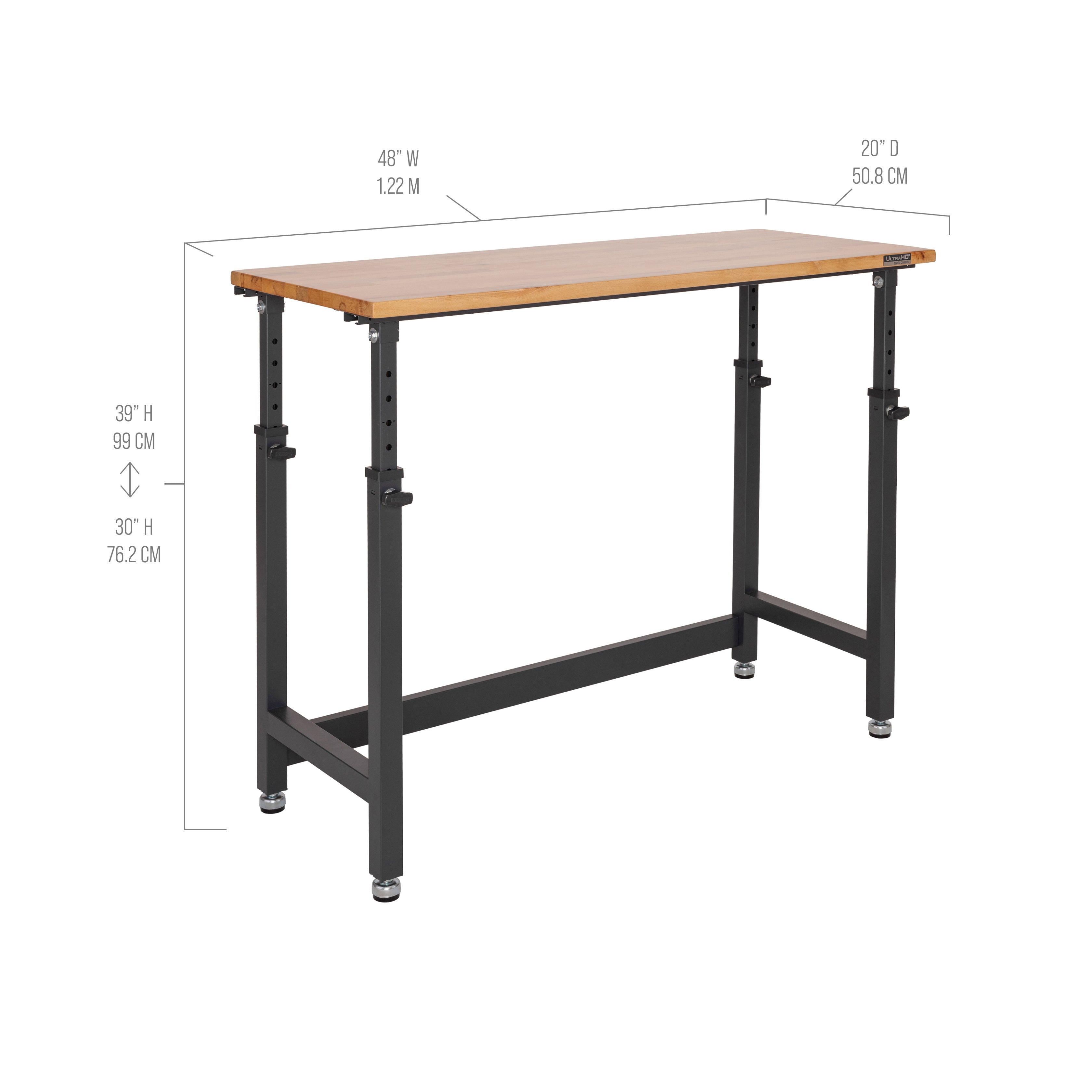 Seville Classics UltraHD banco lavoro regolabile 122 cm faggio