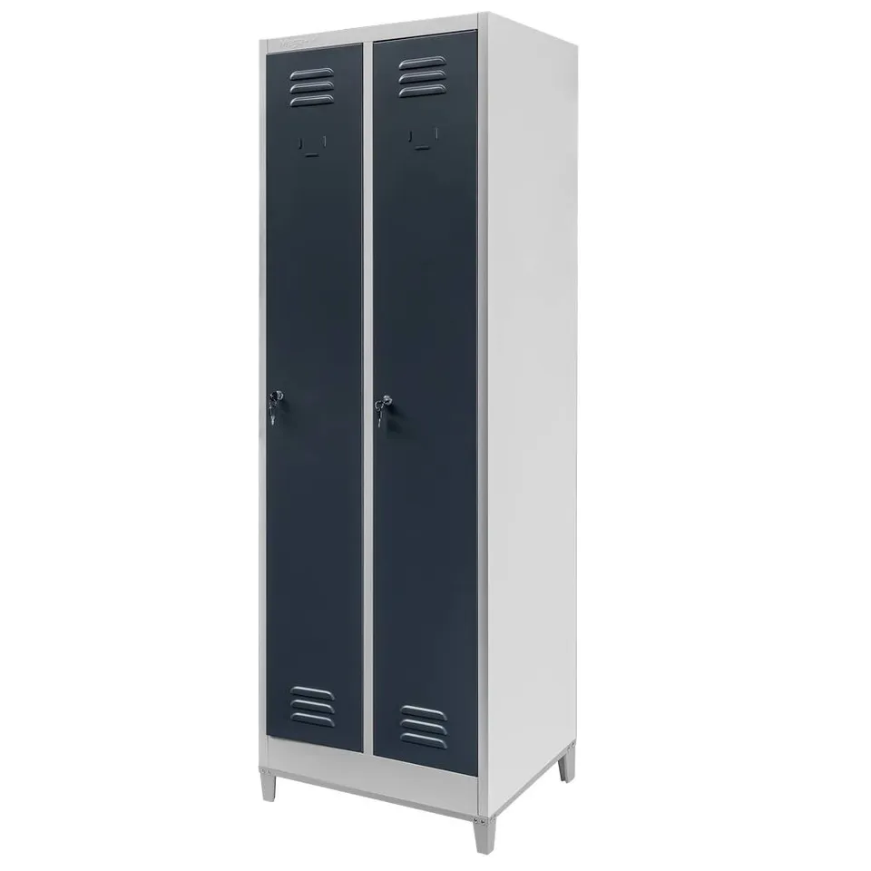 Mega-M S-60 Armadietto Spogliatoio 2 Ante Grigio Gambe