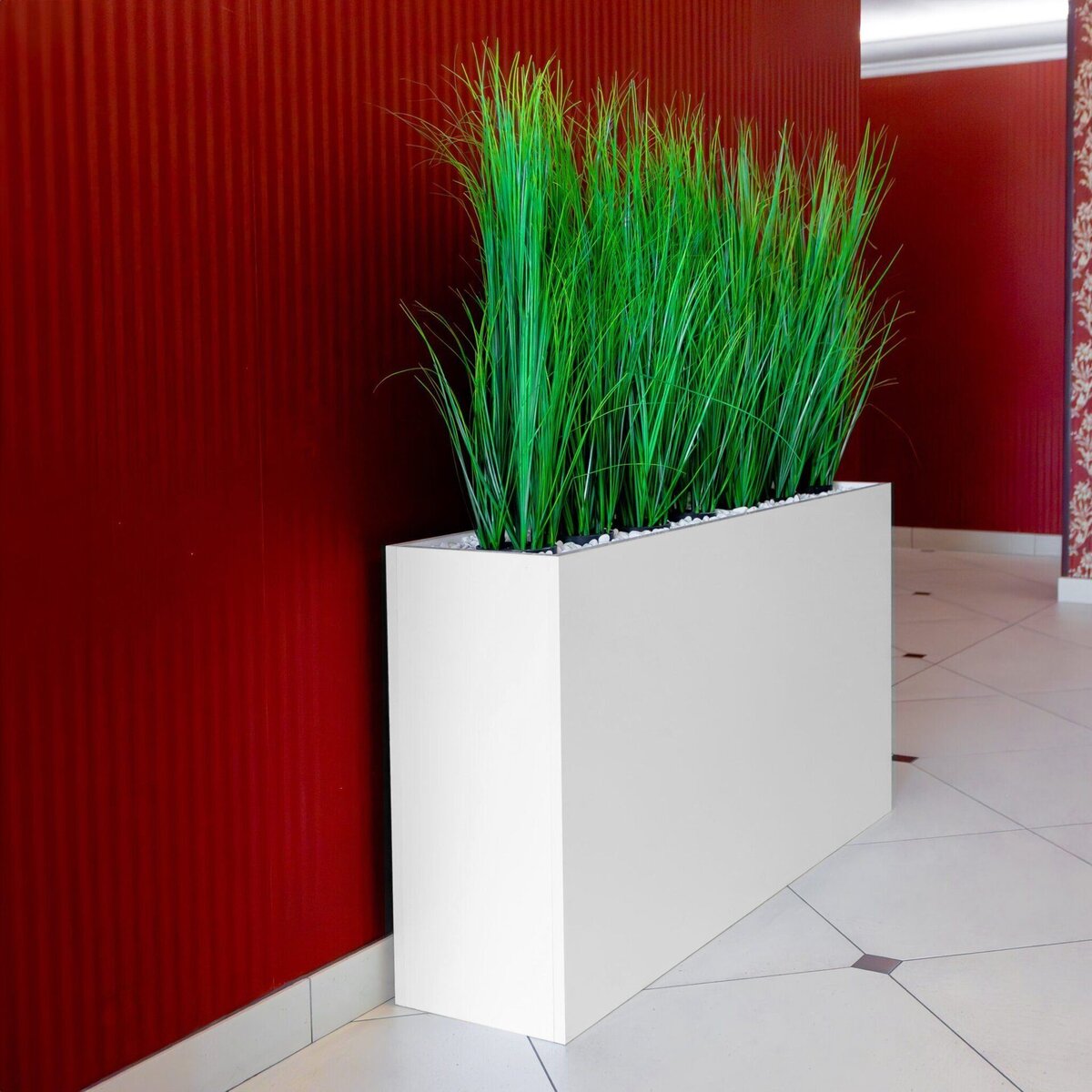 Mega-M 135 cm fioriera interno con ruote bianco lucido