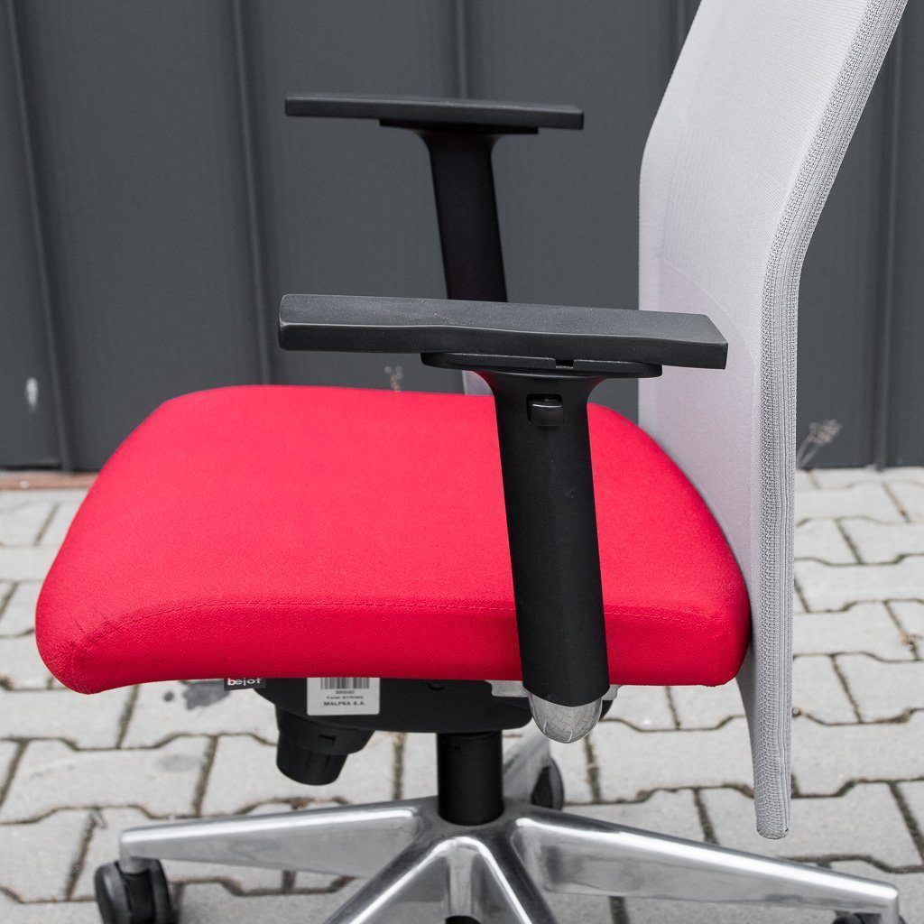 Sedia Ufficio Girevole Grigio-Rossa Ergonomica Schienale