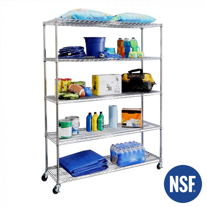 Seville Classics UltraDurable Scaffale Acciaio 5 Ripiani 152 cm