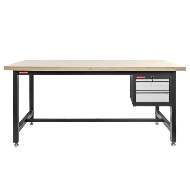 WERKBERG S-180 banco da lavoro 180 cm grafite con mobile 2 cassetti