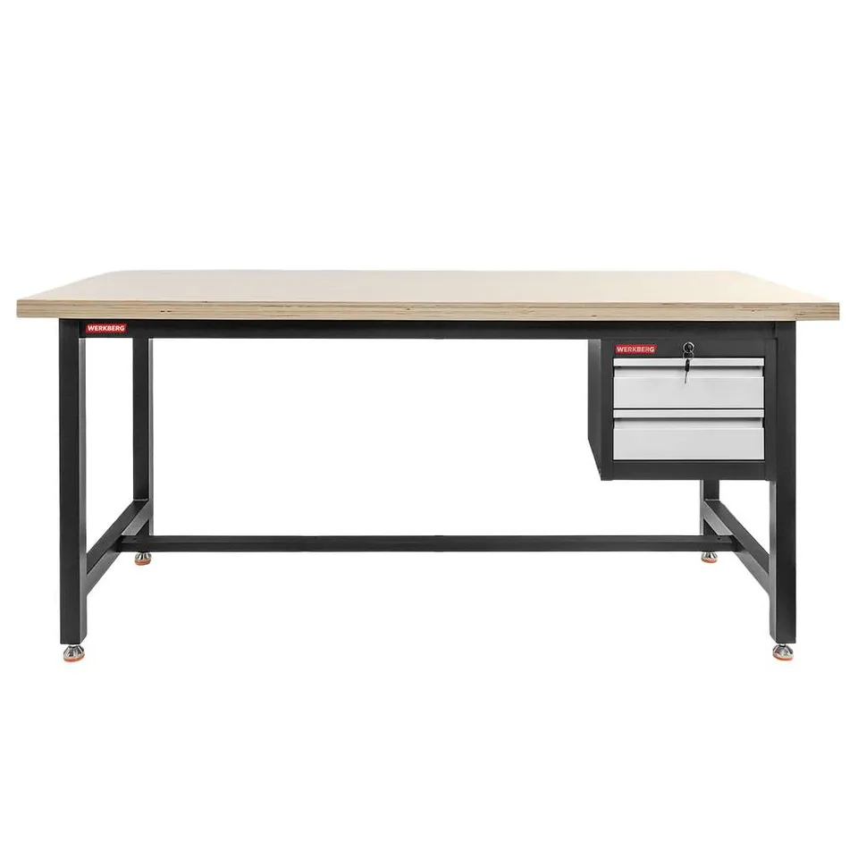 WERKBERG S-180 banco da lavoro 180 cm grafite con mobile 2 cassetti