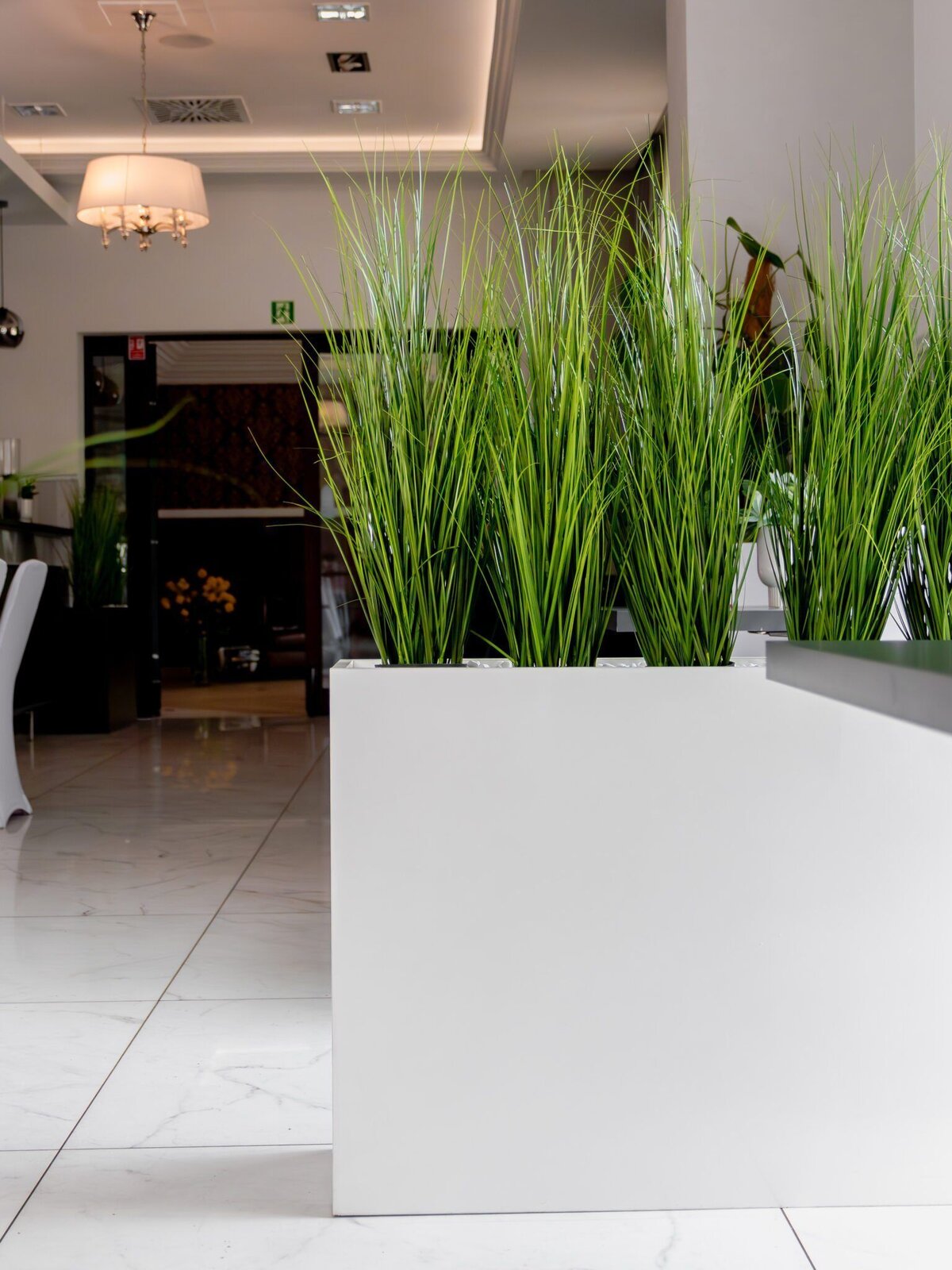 Mega-M 135 cm fioriera interno con ruote bianco lucido