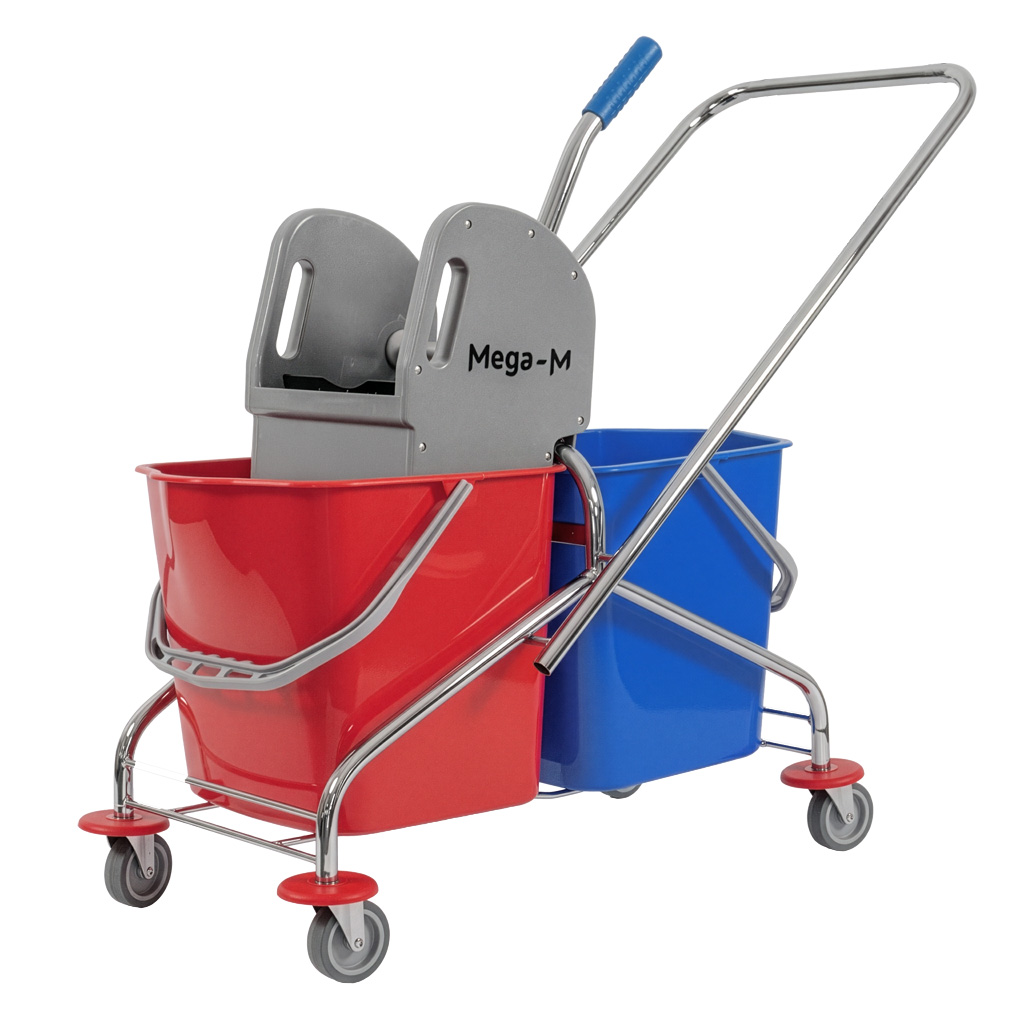 Mega-M carrello pulizie 2x23L con strizzatore a mascelle