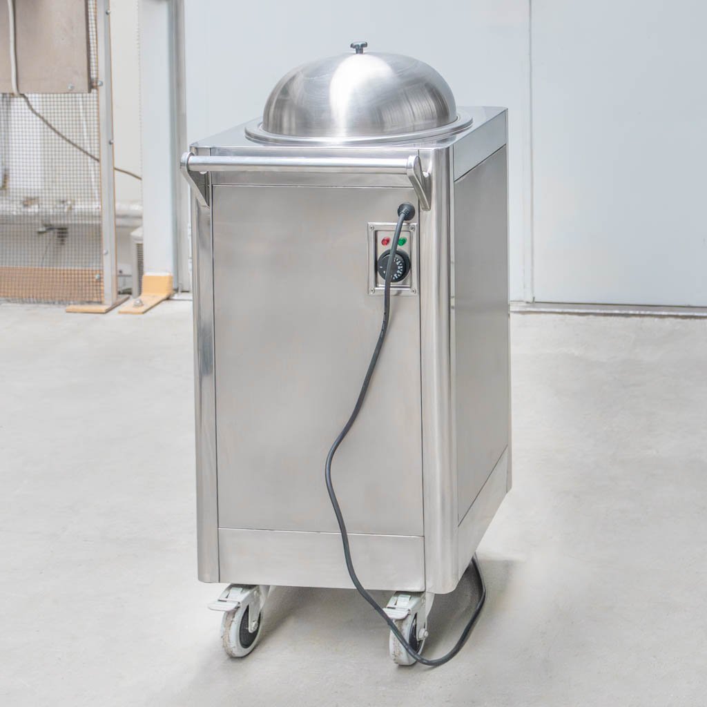 Distributore piatti riscaldato carrellato 45x45x106 cm inox