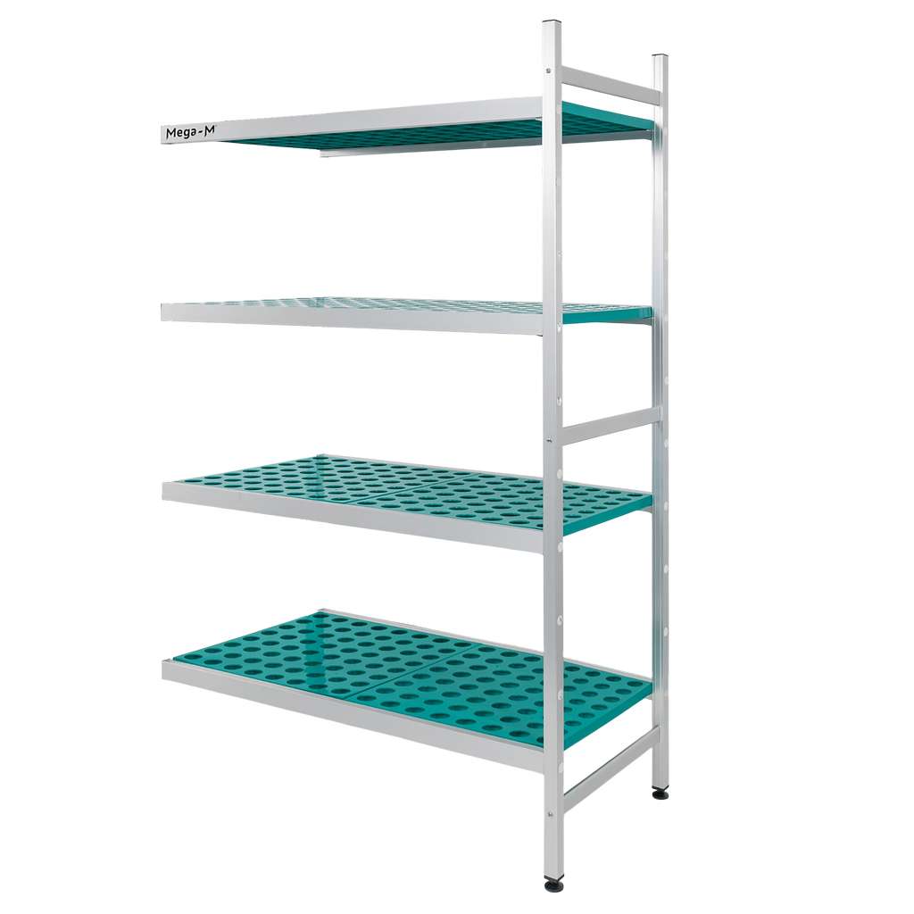 Mega-M ALUFRI Scaffale Alluminio 117x39x180 4 Ripiani PP