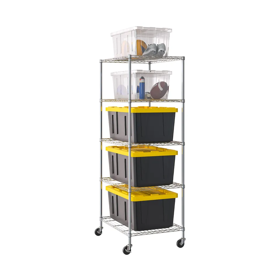 Seville Classics UltraDurable SHE24330B scaffale 5 ripiani cromo