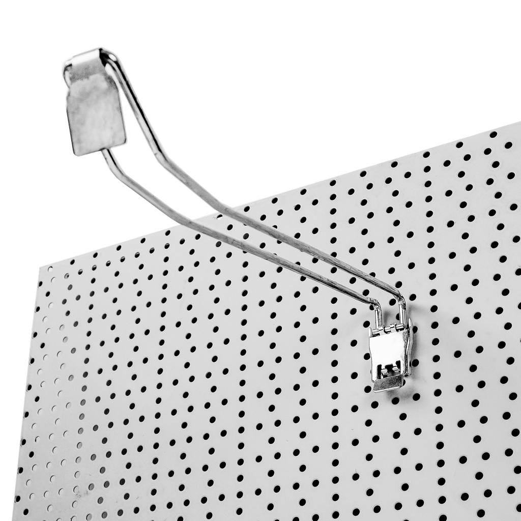 Gancio doppio Euro perforato 30 cm con clip acciaio zincato