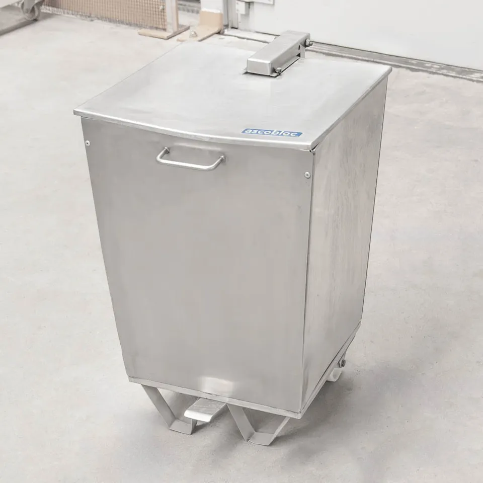 Ascobloc S bidone inox con coperchio 41x41x62 cm
