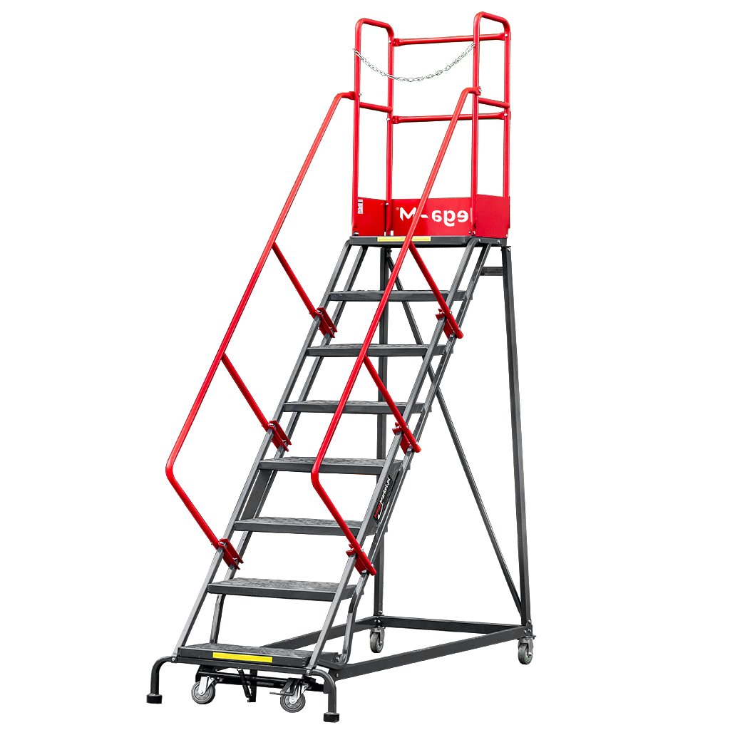 Mega-M H-204 cm scala magazzino 8 gradini con piattaforma