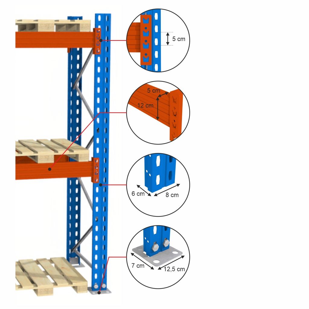 Mega-M XR 0+3 H-400 L-279 scaffale portapallet aggiuntivo