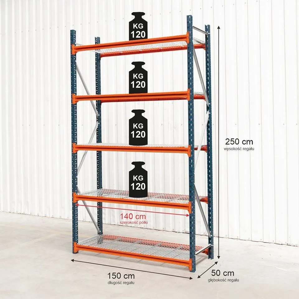 Mecalux M7 scaffale magazzino 250x150x50 cm 5 ripiani