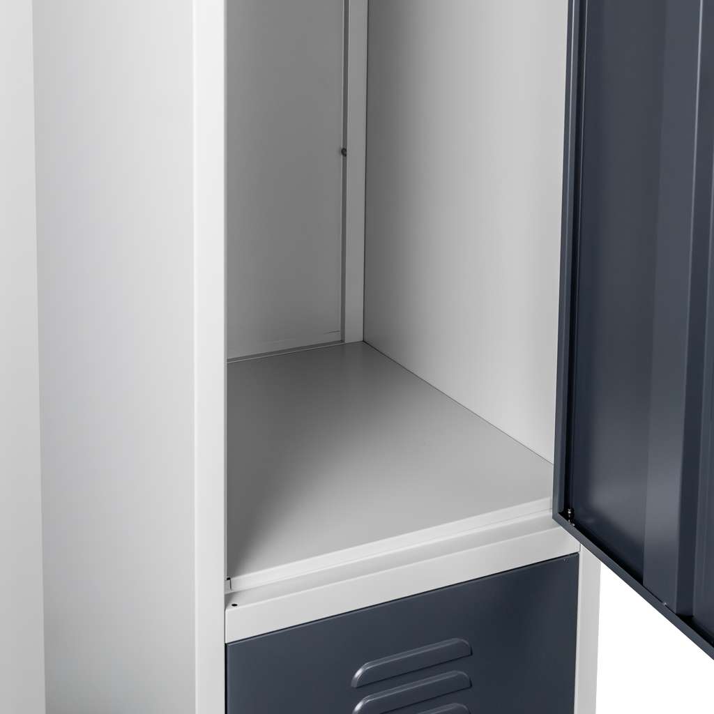 Mega-M 2 scomparti armadietto spogliatoio 40x50x180 cm grigio