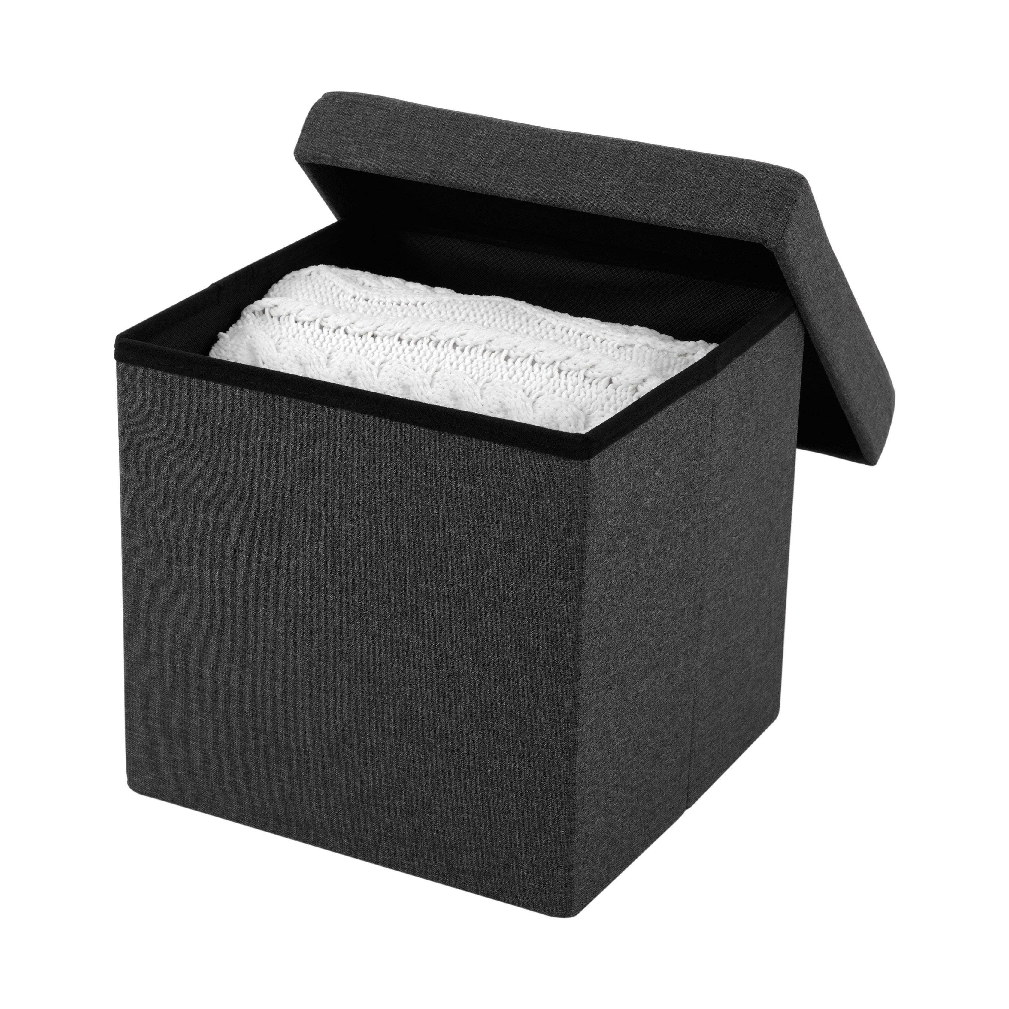 Seville Classics pouf contenitore grigio 40 cm portata 225 kg