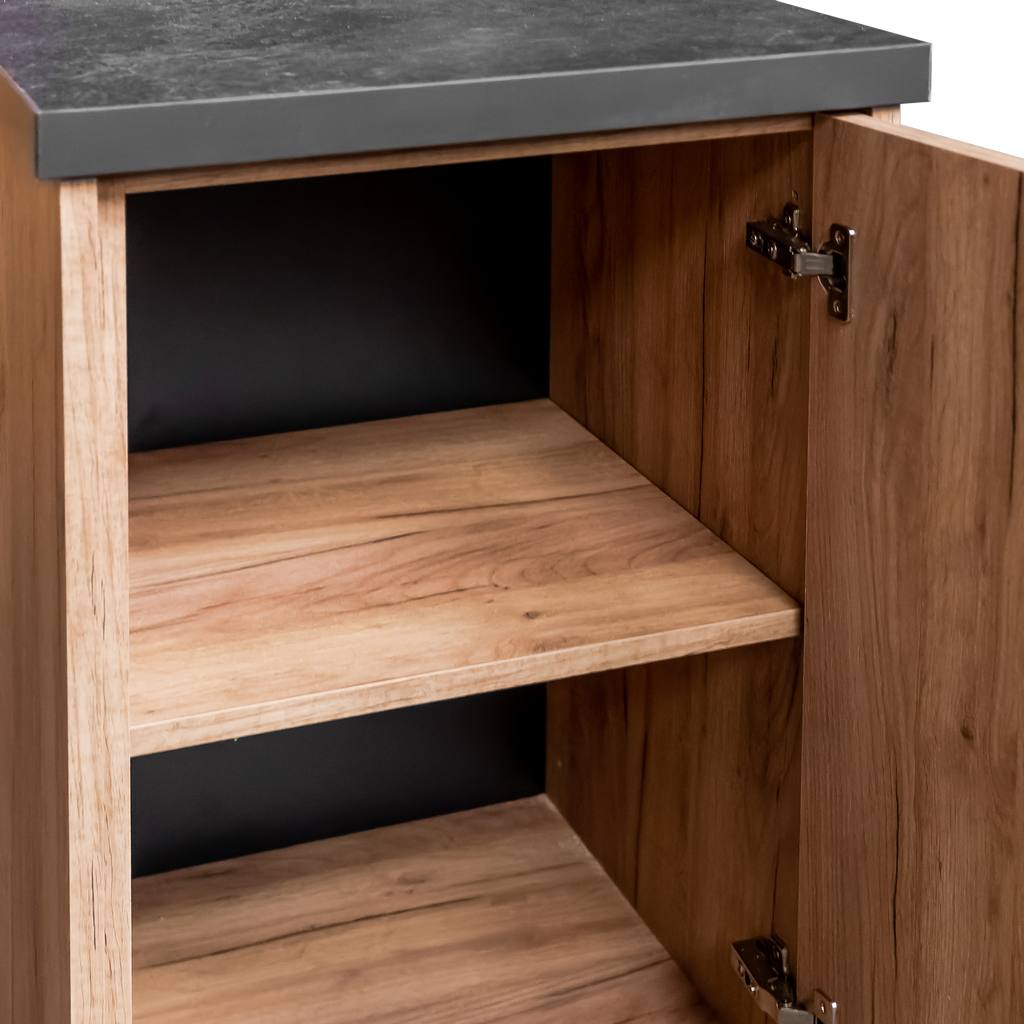 Mega-M 51x55x86 cm mobiletto rovere kraft con lamelle