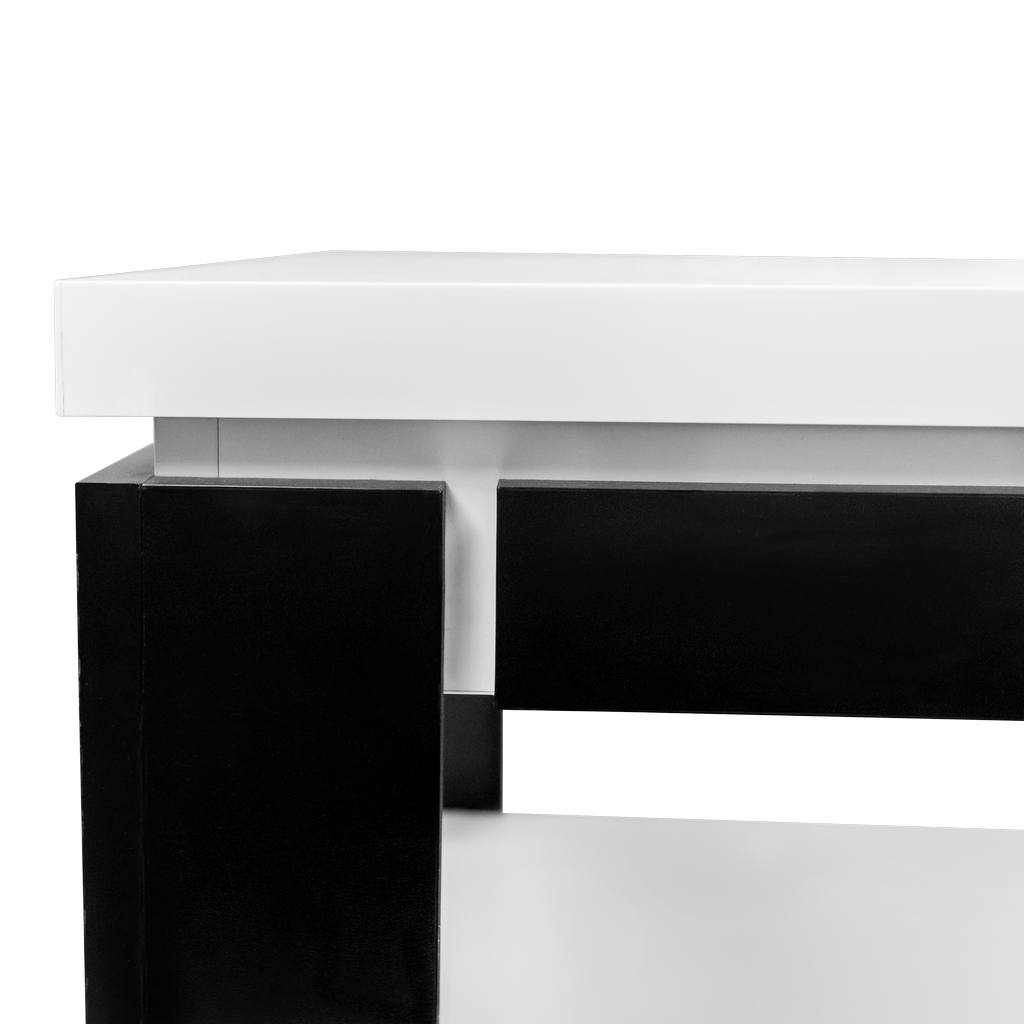 Mega-M 60x60x50 tavolino ufficio bianco alpino nero