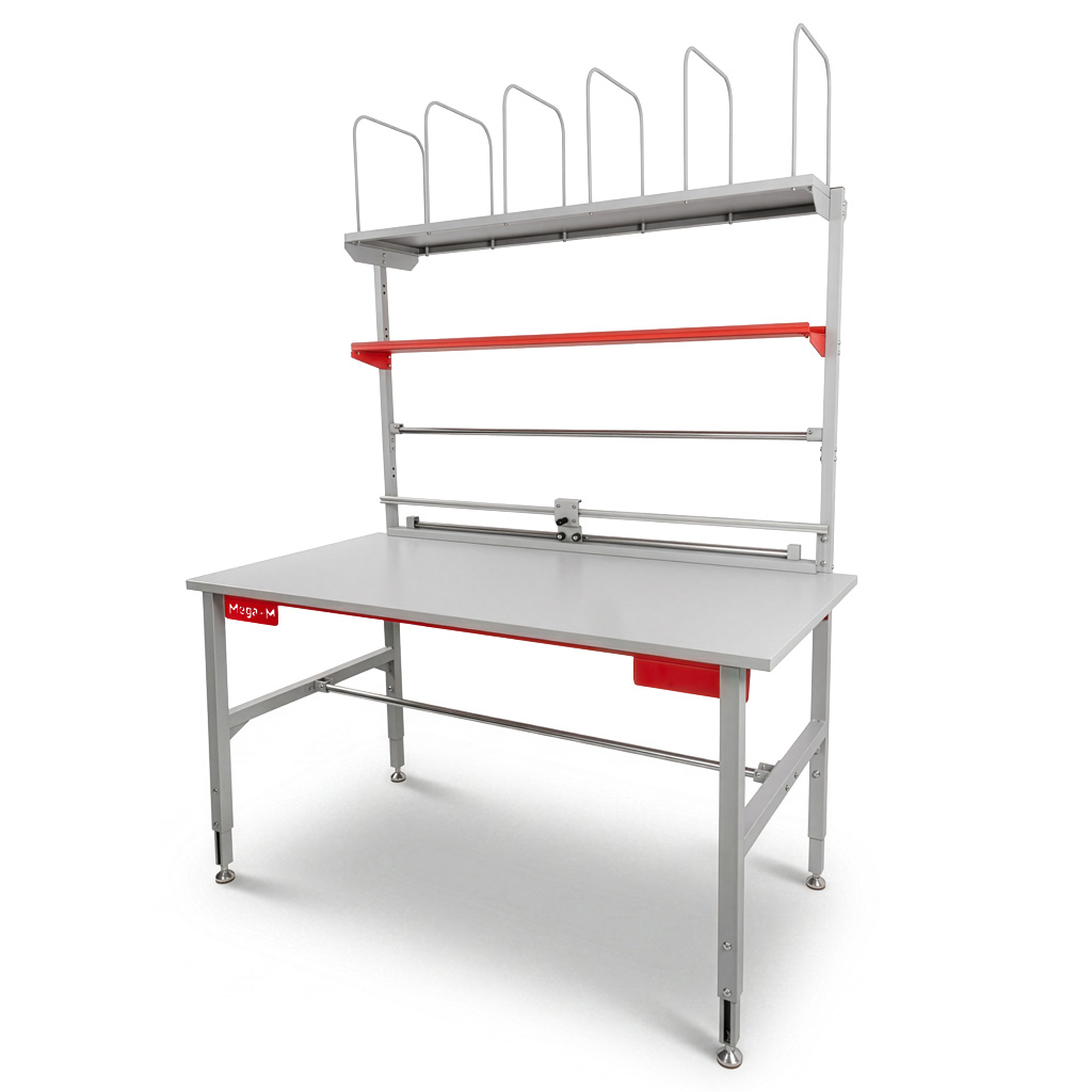 Mega-M S-160 tavolo imballaggio 160x80 regolabile grigio