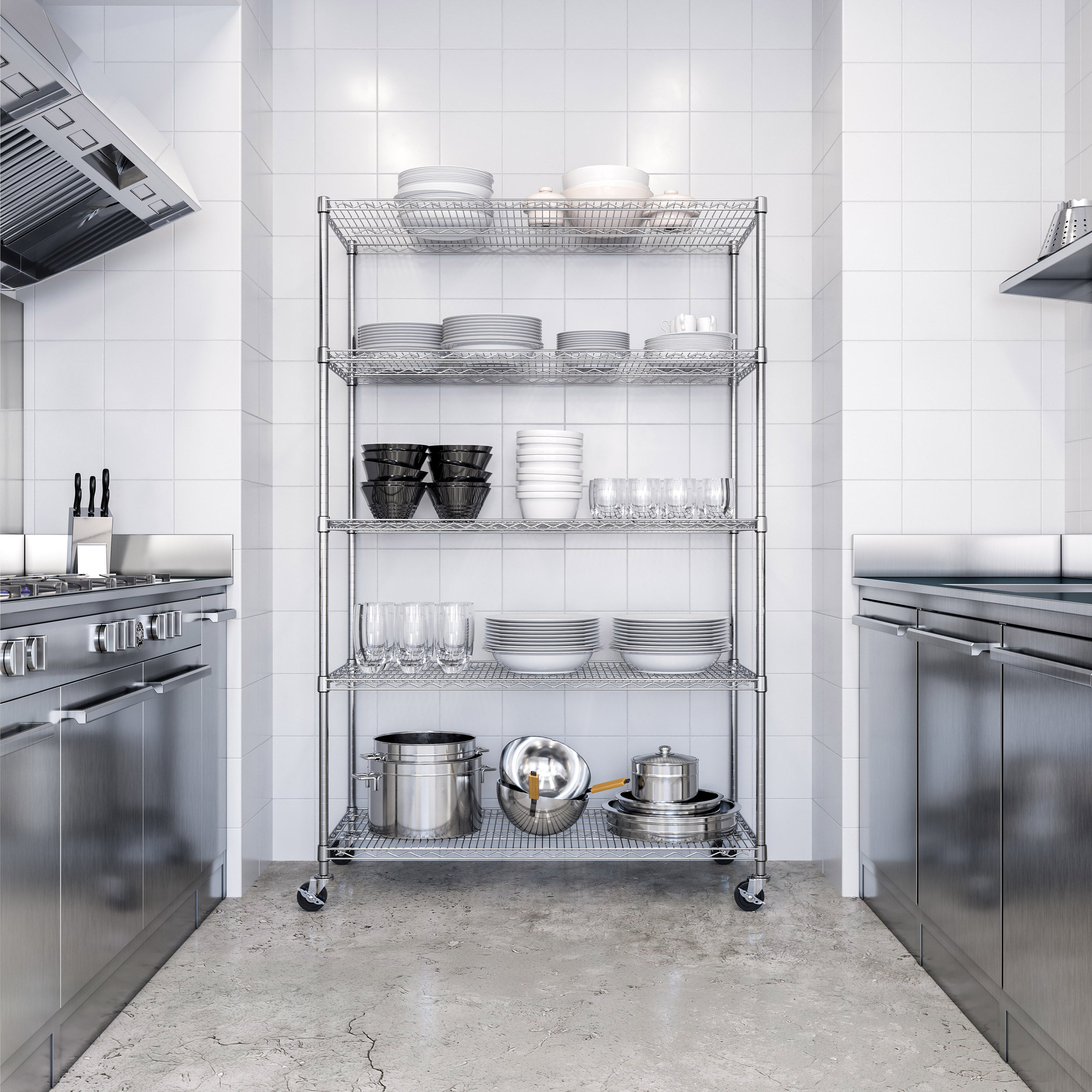 Seville Classics UltraDurable scaffale acciaio 5 ripiani 122x61cm