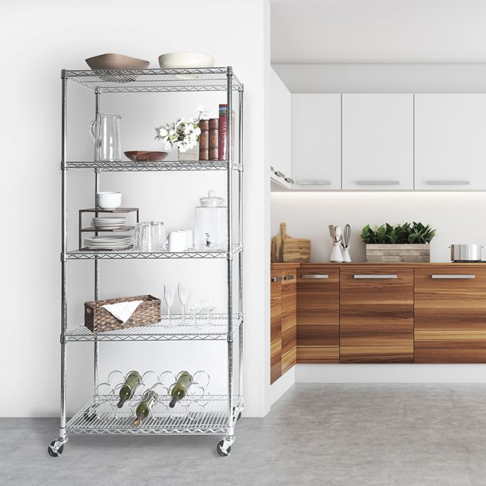 Seville Classics UltraDurable Scaffale Metallo 5 Ripiani NSF