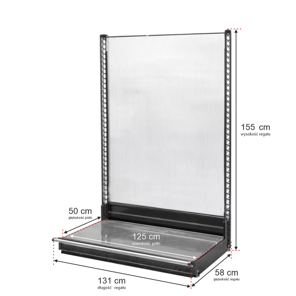 Wanzl Scaffale Negozio a Parete 155x131 cm Policarbonato