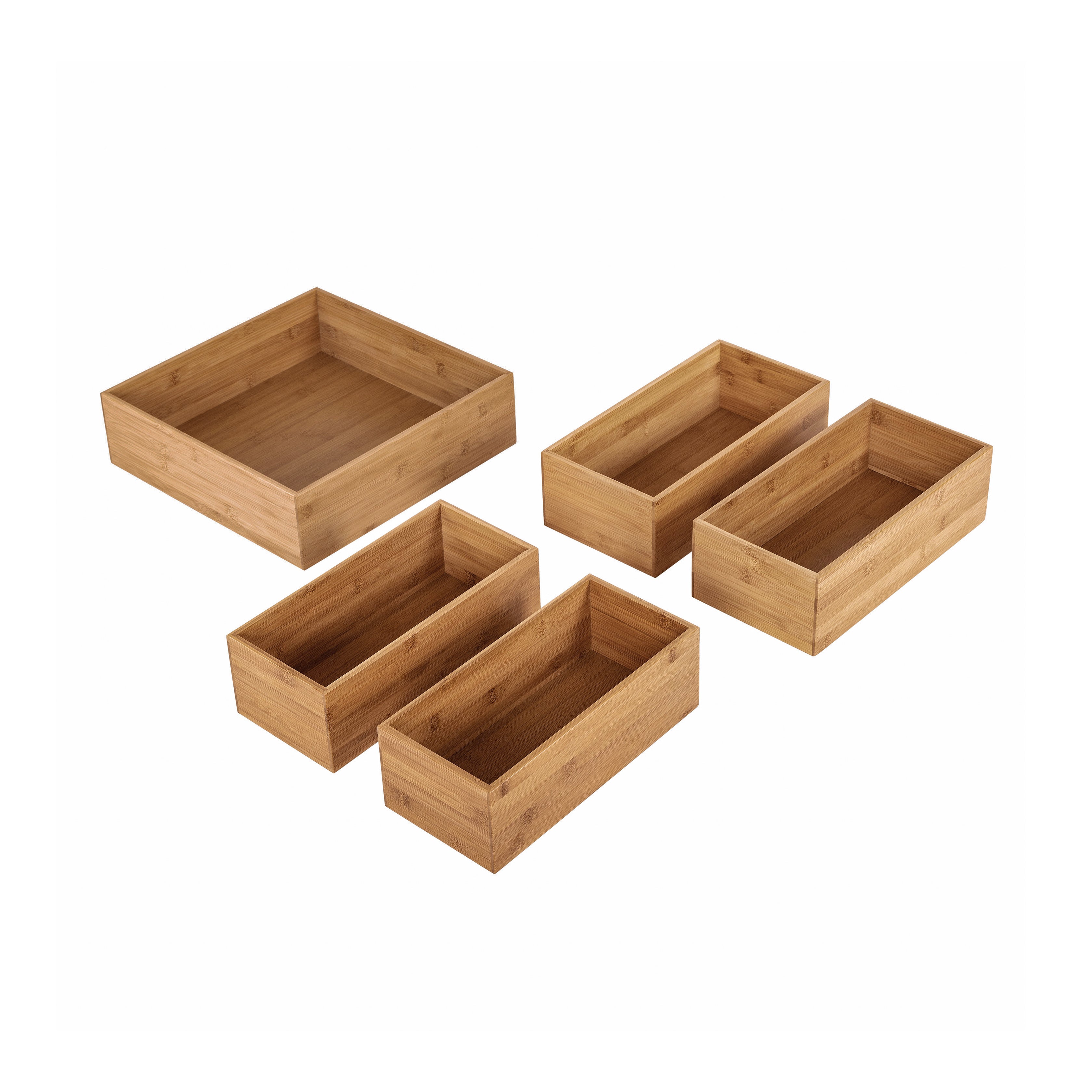 Seville Classics set 5 scatole bamboo organizer