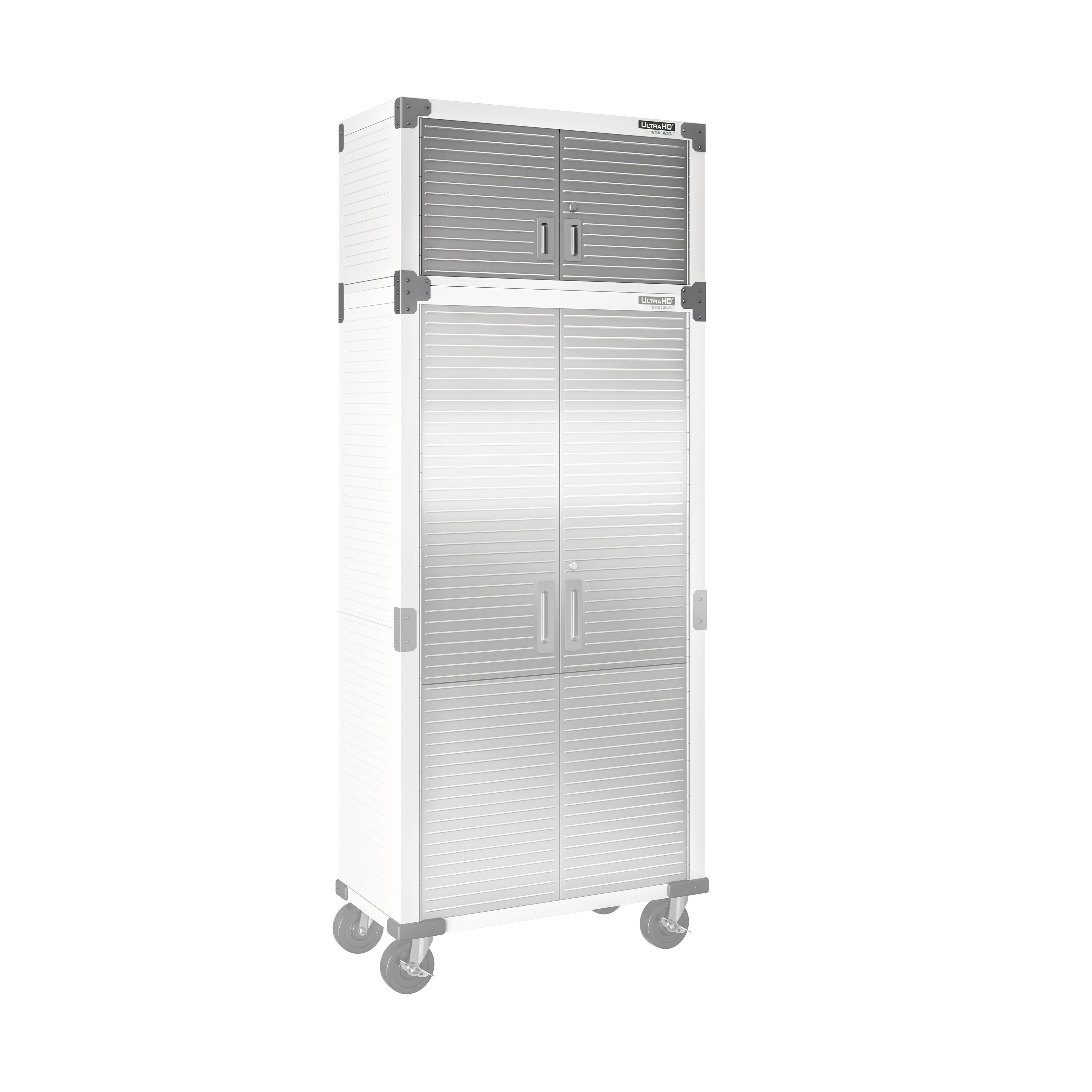 Seville Classics UltraHD Armadio Acciaio 2 Pezzi Bianco con Ruote