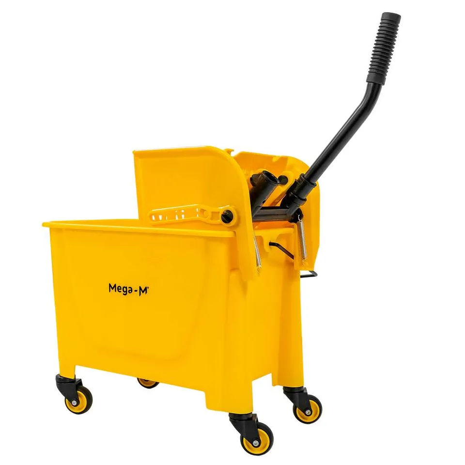 Mega-M Carrello Pulizie Singolo 20 L con Strizzatore Giallo