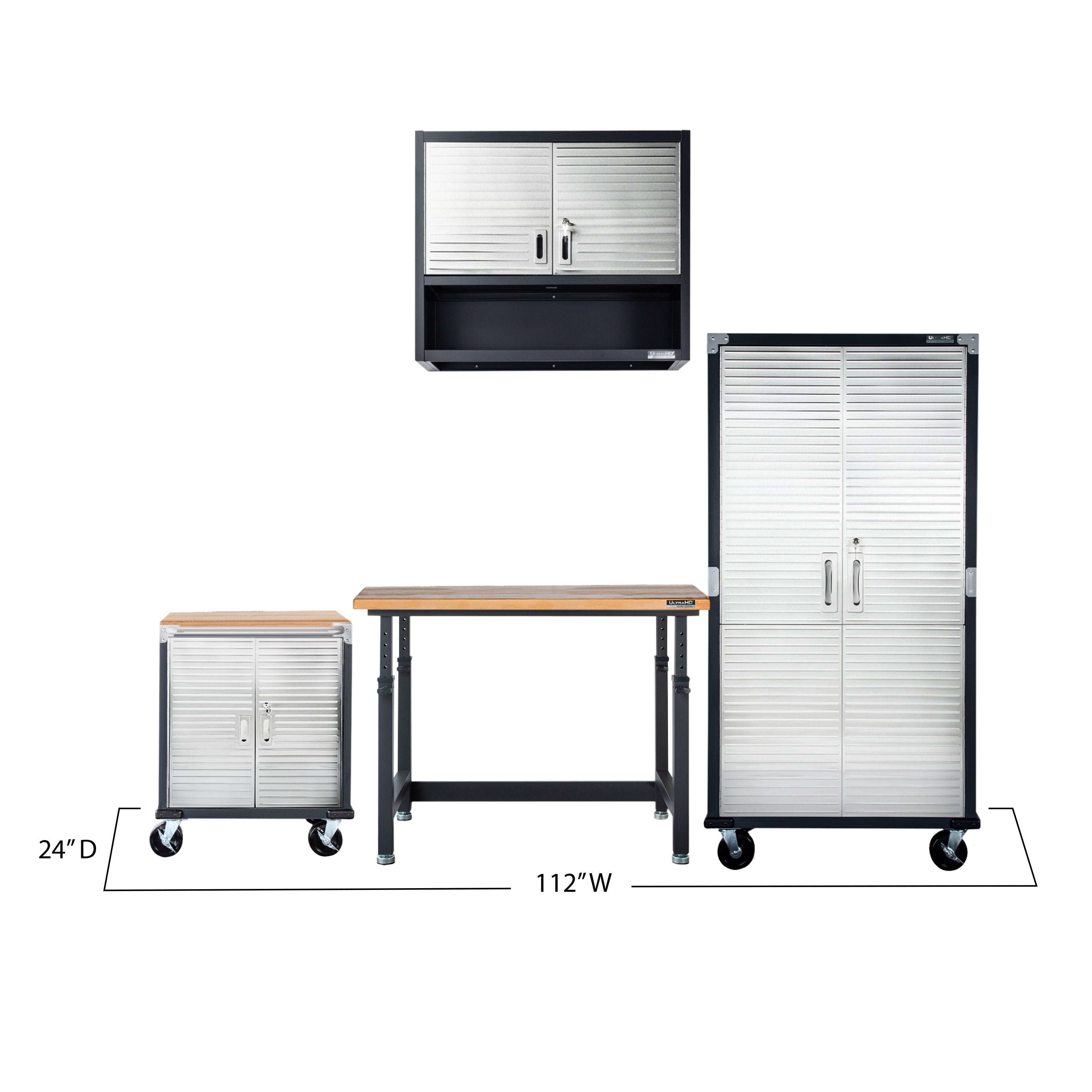 Seville Classics UltraHD UHDK20407 set 4 armadi con banco