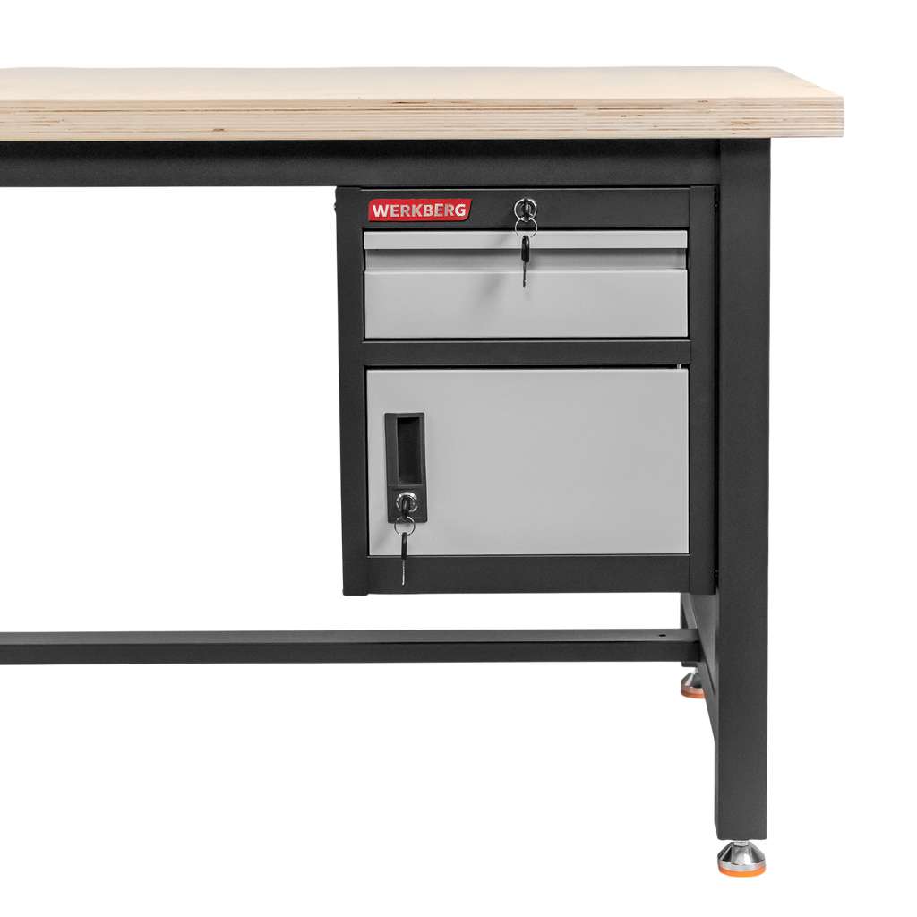 Werkberg S-120 banco lavoro 120 cm grafite con armadio