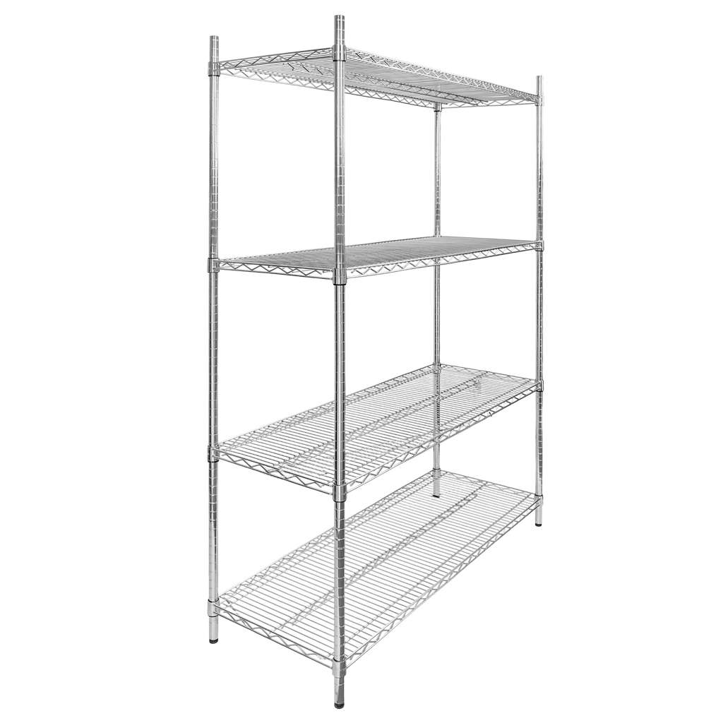 Mega-M Scaffale filo cromato 120x45x180 cm 4 ripiani