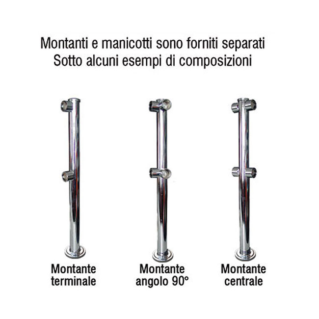 Agosistem Montante per Transenna Cromato H 106 cm