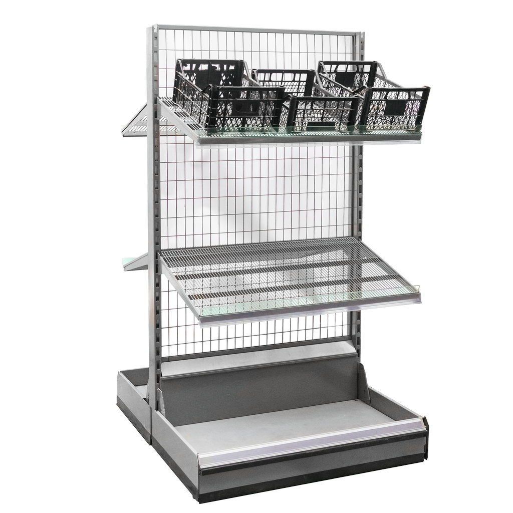 Wire-C scaffale negozio bifacciale 183 cm 4 ripiani