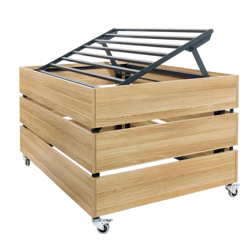 Mega-M Isola Ortofrutta 131x94x75 Rovere Americano su Ruote